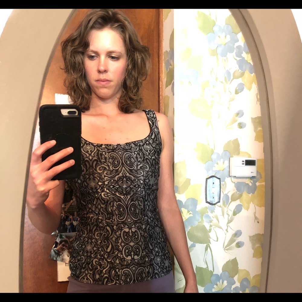 White House Black Market Metallic Top